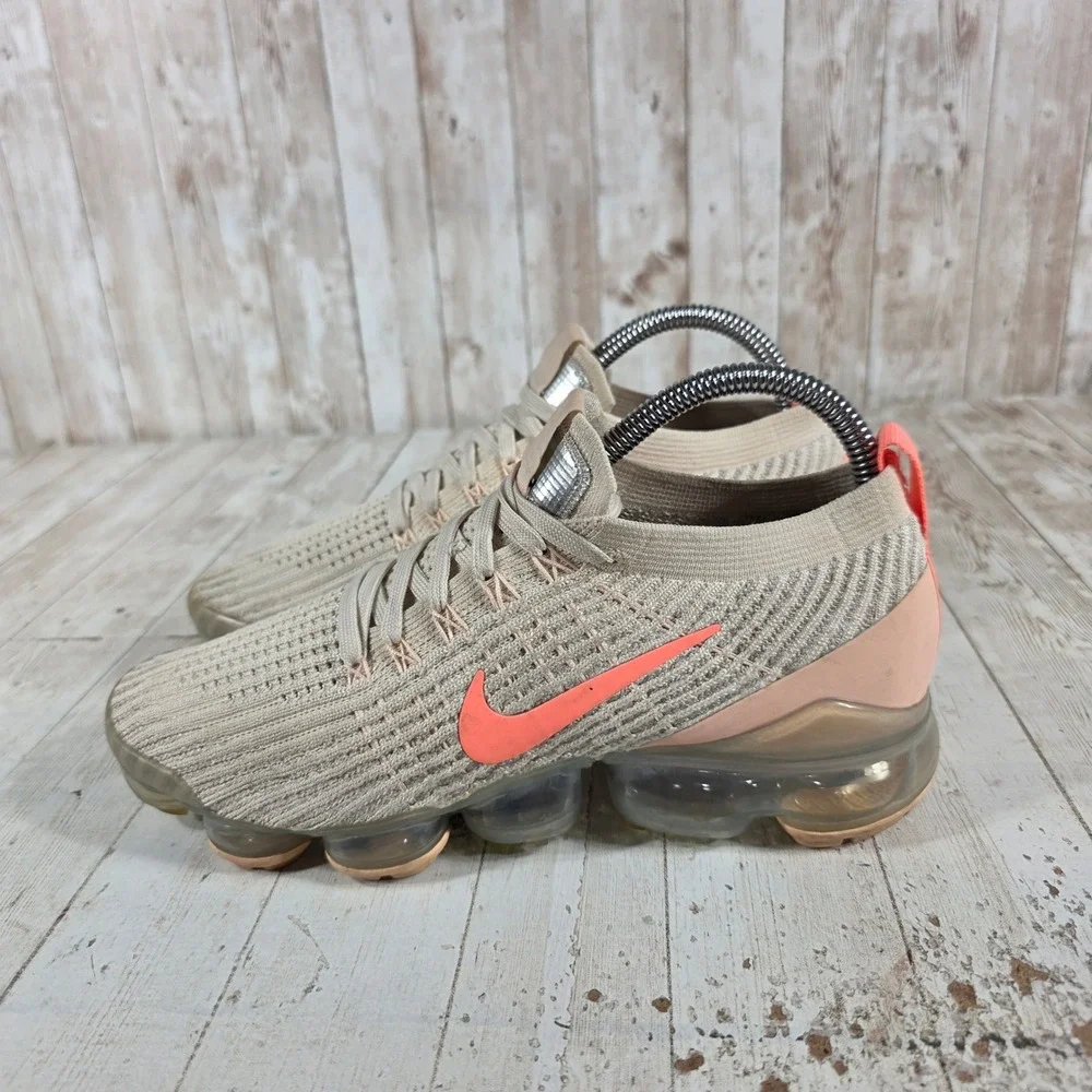 Nike Air VaporMax Flyknit 3 Womens Fossil‎ Sunset Pulse CT1274-200 Pink Tan 8